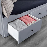 HEMNES Cama nido con 3 cajones, gris, 80x200 cm