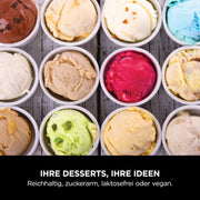 Máquina para helados y postres Ninja CREAMi, 2 recipientes, NC302EU, 7 programas, 1,4 L, para helado y gelato, negro y plateado