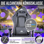 Silla gaming ergonómica con reposapiés 150 kg reposabrazos 4D espuma viscoelástica ruedas silenciosas antracita