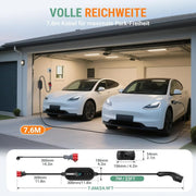 Estación de carga 11kW 400V trifásica 8-16A Tipo 2 cable de 7,6m CEE IP66 control por App con soporte de pared