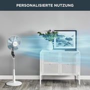 Ventilador de pie Rowenta Turbo Silence, 45 dB(A), flujo de aire de 72 m³/min, 4 velocidades, Silent Night y Turbo Boost, oscilación de 120°, altura regulable, VU5640