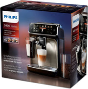 Cafetera superautomática Philips Serie 5400 – Sistema de leche LatteGo, 12 especialidades de café, pantalla intuitiva, 4 perfiles de usuario, cromo (EP5447/90)