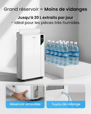 Deshumidificador de Aire con Compresor Inteligente Pro Breeze 20L/día - Eficiente, Modo Lavandería, Wi-Fi, Sensor e Indicador de Humedad, Filtro de Carbón para Moho y Humedad