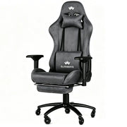 Silla gaming ergonómica con reposapiés 150 kg reposabrazos 4D espuma viscoelástica ruedas silenciosas antracita