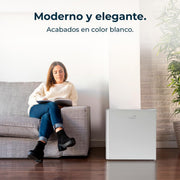 Cecotec Nevera Pequeña Frigorífico Mini Minibar 46L GrandCooler 20000 SilentCompress White E. Altura 48,7cm, 48 cm de ancho, bajo consumo, puerta reversible, funcionamiento cíclico, blanco