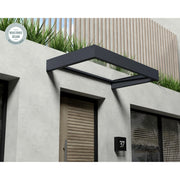 Toldo para puertas y ventanas Sophia de 3 pies, gris y transparente