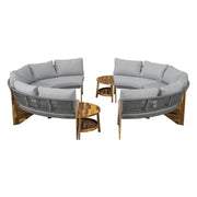 Conjunto de muebles de exterior para 6 personas con cojines y 1 mesa de centro
