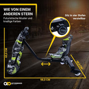 Actionbikes Motors Patinete Eléctrico Infantil para Derrapes | Motor de 𝟐𝟓𝟎 W - Carrito de Derrape 360° - 3 Niveles de Velocidad - Iluminación LED - Asiento Ajustable - Bluetooth - Kart de Derrape - Coche de Derrape (Space Purple)