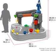 Mesa de agua para niños Step2 Pump & Splash Discovery de plástico - Gris | Juguete acuático/mesa de juegos para el jardín con set de 10 accesorios