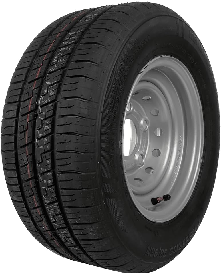 Rueda Completa para Remolque 195/55 R10C 98/96N – Neumático de Remolque Reforzado – Llanta de Acero de 10 Pulgadas 5x112 – Alta Capacidad
