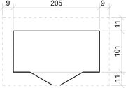 Cobertizo para herramientas de madera natural - Almacenamiento exterior sin ventanas A194x123x223 cm/2,1 m² Caseta de madera natural - Taller de almacenamiento de herramientas - TIMBELA M348