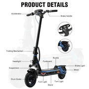 Patinete eléctrico RCBTECH R10S – 16.8Ah, 500W, integración con aplicación