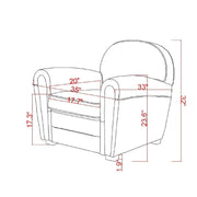 Pasargad Home Sillón Club París de Cuero Genuino, Marrón