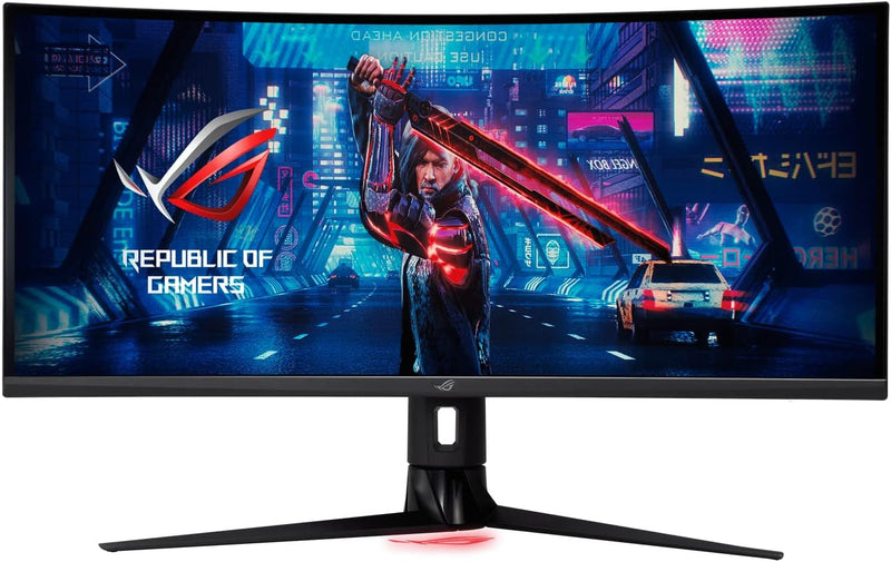 ASUS ROG XG349C - Monitor PC 34" UWQHD - Panel Fast IPS curvo 1900R - 21:9 - 180 Hz - 1 ms - 3440x1440 - 400 cd/m² - DisplayPort, HDMI, 2x USB 3.0 y 1x USB-C - G-Sync - ELMB Sync - 135% sRGB - HDR