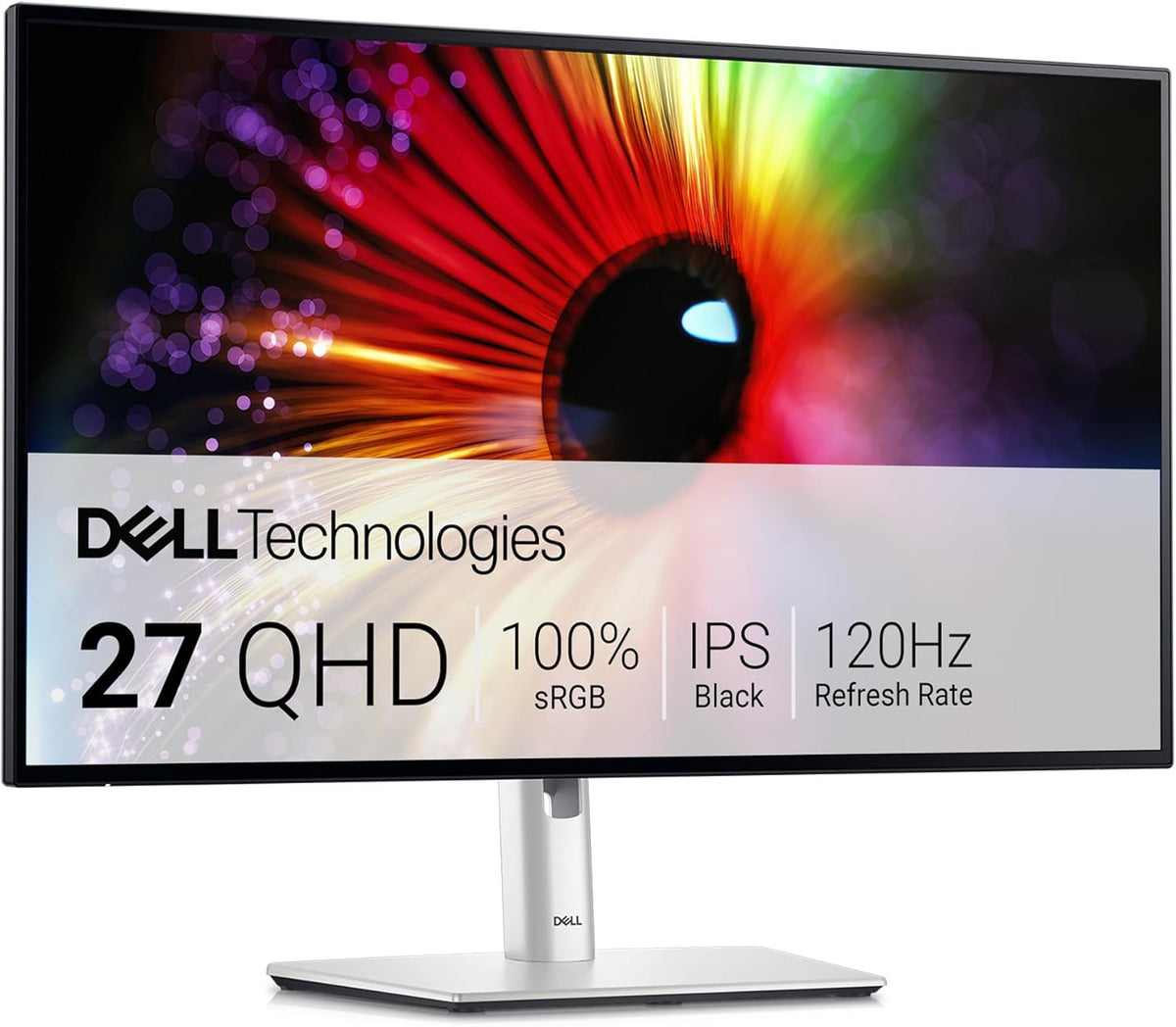 Monitor Dell U2724D UltraSharp de 27" QHD (2560x1440), 120 Hz, IPS Black, 5 ms, 98% DCI-P3, 2x USB-C, 2x DisplayPort, HDMI, 3x USB, garantía de 3 años, plata