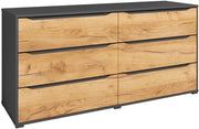 Cómoda Vicco Ruben, Roble dorado/Antracita, 48x77,6 cm con cajones