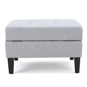 Otomana de almacenamiento de tela capitoné — Azul oscuro / Gris oscuro / Gris claro / Rojo intenso / Canela oscuro / Verde azulado, 1 plaza