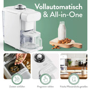 Springlane Kitchen Máquina de leche vegetal Mila 600ml, 6 programas, autolimpieza, pantalla LED, leche de frutos secos, leche de soja, bebidas de avena