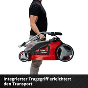 Cortacésped inalámbrico Einhell GE-CM 43 Li M Kit Power X-Change (36 V, ancho de corte de 43 cm, hasta 600 m², sin escobillas, kit de mulching, cesta colectora de 63 L, altura de corte de 25-75 mm, incl. 2 baterías de 4,0 Ah + 2 cargadores)