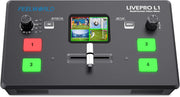 FEELWORLD LIVEPRO L1 V1 Mezclador de video multicámara, conmutador de mezcla de video con pantalla LCD de 2 pulgadas, 4 entradas HDMI, salida USB 3.0, producción en tiempo real, transmisión en vivo, ligero