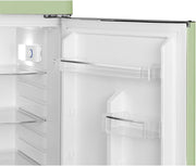 SCHNEIDER SCDD208VVA, Frigorífico de 2 puertas, 211L (172+39), Frío estático, Descongelación automática, 3 estantes de cristal, Termostato regulable, Patas ajustables, Verde almendra