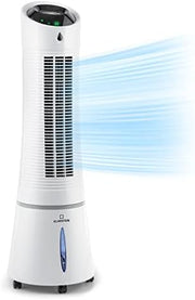 Klarstein 4 en 1: Enfriador de aire inteligente, ventilador, humidificador e ionizador I Depósito de agua de 6 L, oscilación, 30 W, 210 m³/h, temporizador I Aire acondicionado sin tubo de escape, aire acondicionado portátil, negro-oro rosa