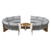 Conjunto de muebles de exterior para 6 personas con cojines y 1 mesa de centro