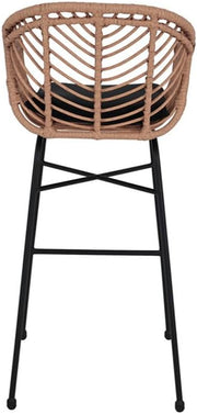 Lisa Design - Rosano - juego de 4 taburetes - efecto ratán - madera y negro, Negro/Madera