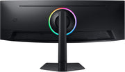 Monitor Samsung Odyssey G9 49'' 240Hz, 1ms, panel VA curvo 1000R, resolución DWQHD: 5120x1440, 2500:1, AMD FreeSync Premium Pro, Auto Source Switch+, HDR1000 y HDR10, soporte ajustable, DisplayPort