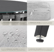 tectake® Gartenmöbel-Set Lugano Rope-Design, Aluminiumgestell, Tisch 2 Stühle, Dicke Sitzpolster, Gartenlounge, Loungemöbel, Gartensitzgruppe, Outdoor Lounge Set, Terrassenmöbel, Balkonmöbel