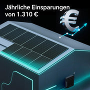 Sistema de energía solar para balcón con almacenamiento Marstek Venus E 3.0: sistema de almacenamiento de energía acoplado en CA con medidor, 0% IVA, 5,12 kWh LFP, 2,5 kW de potencia de entrada/salida fotovoltaica, expansión hasta 15,36 kWh, Plug & Play