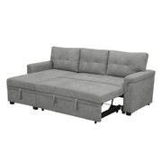Sofá seccional reversible convertible con cama extraíble, chaise longue con almacenamiento oculto y patas duraderas