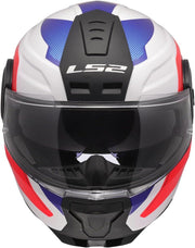 Casco modular LS2 FF902 Scope II DURIA blanco/azul/rojo con gafas de sol y PINLOCK incluido (M 57/58)