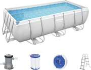 Bestway Conjunto de piscina rectangular Power Steel 404x201x100 cm