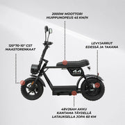 Ciclomotor eléctrico Swoop Turbo 2000W negro