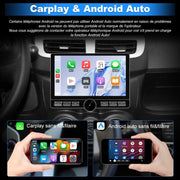 Autoradio Android 13 1 DIN universal para coche, pantalla de 10,6 pulgadas, compatible con GPS, CarPlay, Android Auto, WiFi, 4G, Bluetooth, FM, RDS, USB, mandos en el volante [4GB+64GB]