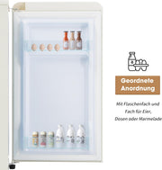 Refrigerador con congelador Merax, combinación frigorífico-congelador, frigorífico pequeño con 51L y congelador de 21L, silencioso, LED, estantes de vidrio, cajón para verduras, estantes en la puerta, para cocina, sala de estar, oficina, negro