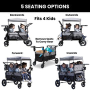 Cochecito tipo vagón Jeep Wrangler Deluxe de 4 plazas de Delta Children