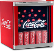 Mininevera Original Coca-Cola °CUBES roja 48L - Mininevera para bebidas con puerta de cristal, silenciosa y eficiente energéticamente - Para oficina, fiestas y gaming - Nevera para botellas - Mininevera para bebidas