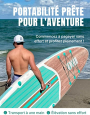 Tabla de paddle surf hinchable Niphean para adultos con todos los accesorios, tabla de stand up paddle hinchable de 320 cm para todos los niveles, SUP con capacidad de 200 kg para 2 personas, paddle hinchable con asiento