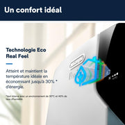 Climatiseur portable De'Longhi Pinguino PAC EX105 avec technologie EcoRealFeel 10 000 BTU/h, pour pièces jusqu'à 100 m³, fonction déshumidification et ventilation, minuterie 24 heures, classe