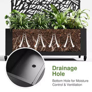 MAYEERTY Jardinera de hierro arqueada negra de 72x47 con enrejado, juego de 3 piezas, biombo decorativo de jardín para patio y balcón
