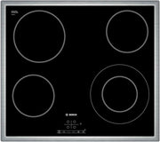 Bosch PKF645B17E Serie 4 - Placa vitrocerámica 60 cm - marco de acero inoxidable - 4 zonas - 6600 W - Negro