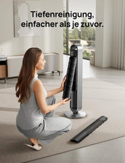 Ventilador de torre inteligente DREO muy silencioso, ventilador oscilante de 120° con refrigeración, ventilador de pie de 25 dB con control remoto para dormitorio, 12 velocidades, 4 modos, temporizador de 12 horas, Pilot Max S