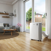 De'Longhi Pinguino - Aire acondicionado portátil 3 en 1, para habitaciones de hasta 27 m², con deshumidificador y ventilador, 9400 BTU, funcionamiento silencioso, mando a distancia, temporizador de 24 h, clase de eficiencia energética A (PACEM82)