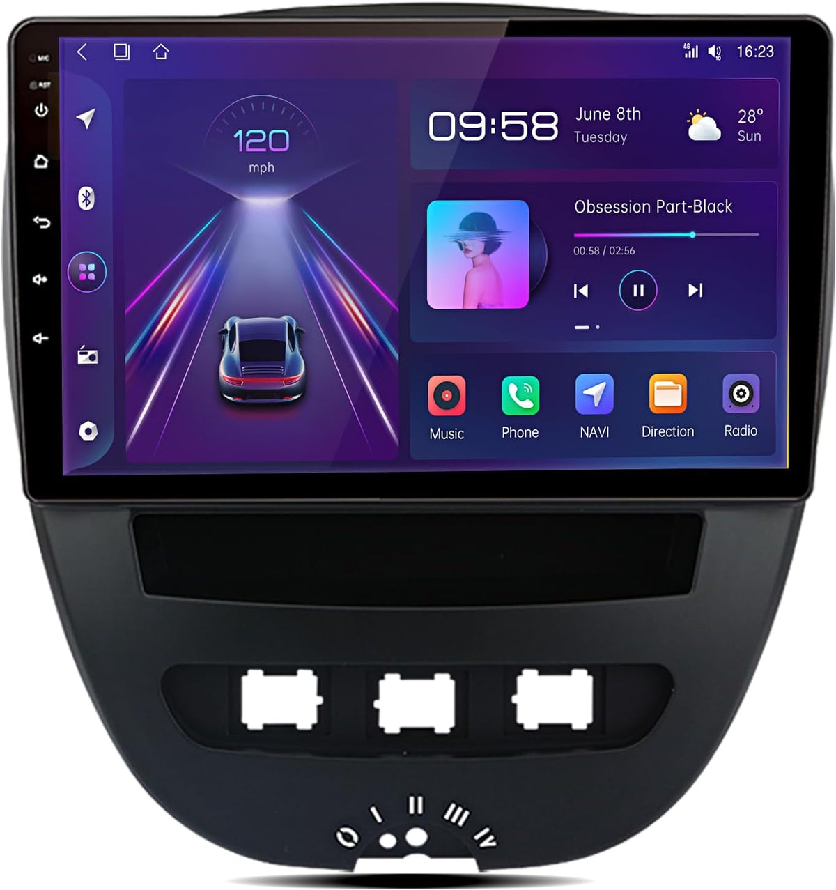 AWESAFE Autorradio para Peugeot 107 Toyota Aygo Citroen C1 2005-2014, Android 13, pantalla táctil de 10.1 pulgadas con marco, navegación Carplay Android Auto mirrorlink Bluetooth WiFi RDS Radio [2GB+64GB]
