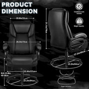 Silla de oficina ejecutiva Bossin para personas grandes y altas, silla ergonómica de 500 libras con soporte lumbar ajustable, respaldo alto y piel sintética para computadora