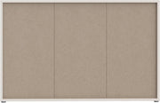 Cómoda Forte Alice Springs 150 155, aparador grande con 3 puertas de armario, pasillo, salón, dormitorio, madera de ingeniería, beige cachemira, 154,2 cm de ancho x 99,1 cm de alto x 34,9 cm de profundidad