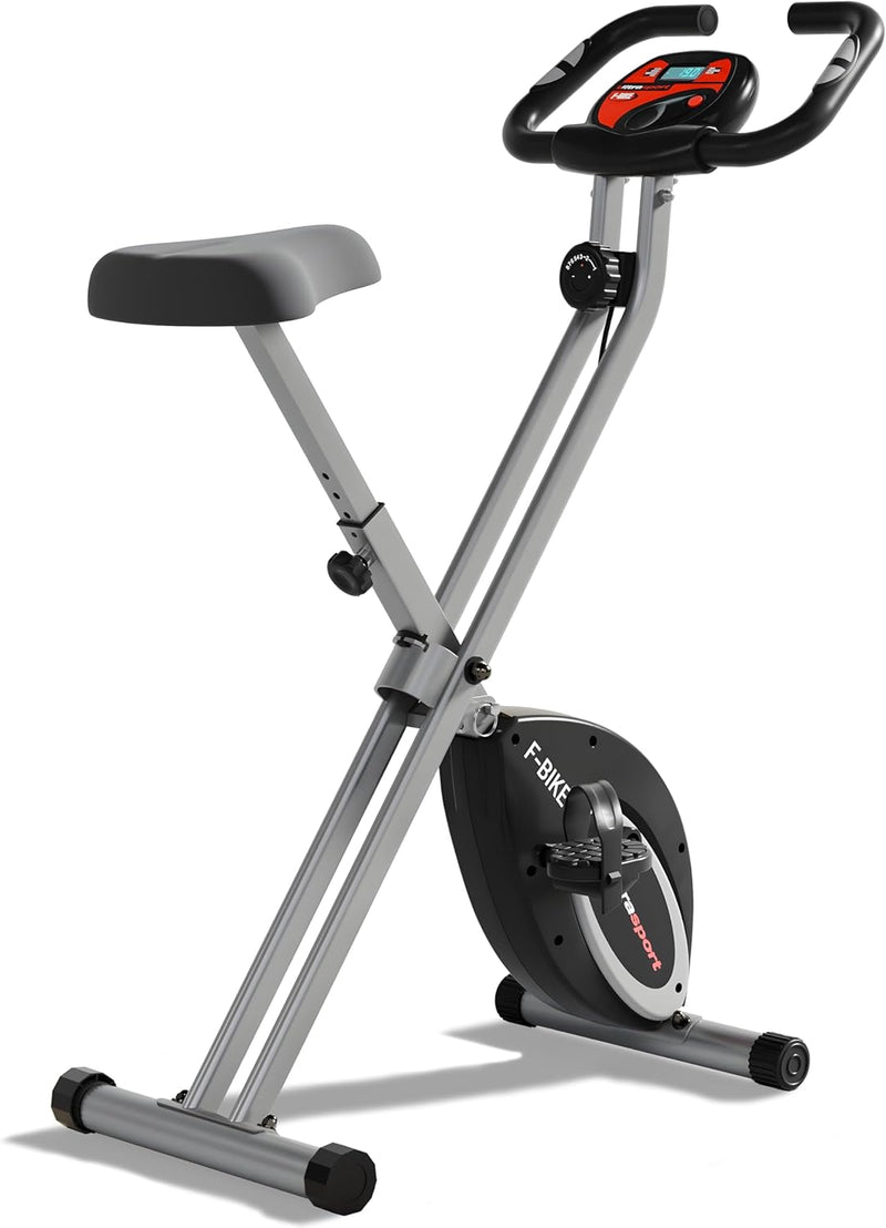 Ultrasport F-Bike Bicicleta estática plegable | Extra silenciosa hasta 130 kg con sillín cómodo, bicicleta estática plegable