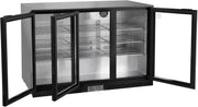 Enfriador de botellas METRO Professional GBC3003, aluminio/vidrio, 135 x 53 x 86,5 cm, 308 L, estantes ajustables, descongelación automática, iluminación LED, negro